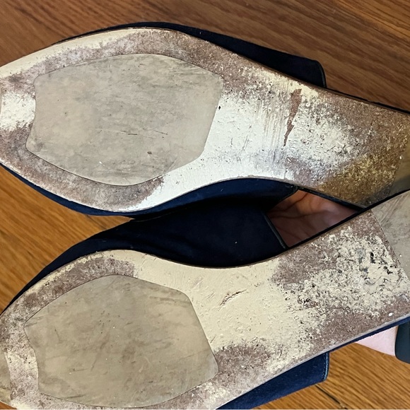 Jenni Kayne navy blue suede mules - Picture 3 of 3
